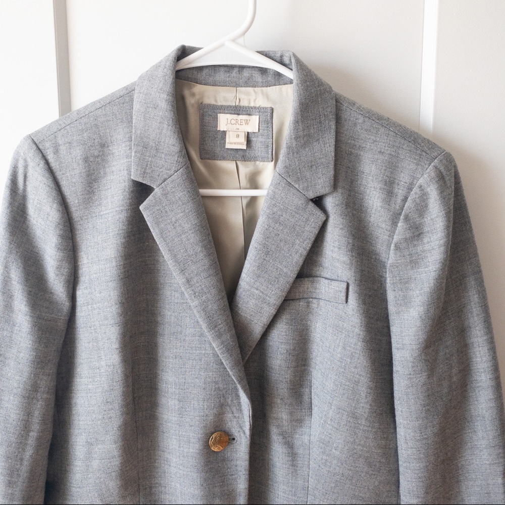 J.Crew Factory Gray Blazer Size 8 - Picture 2 of 3